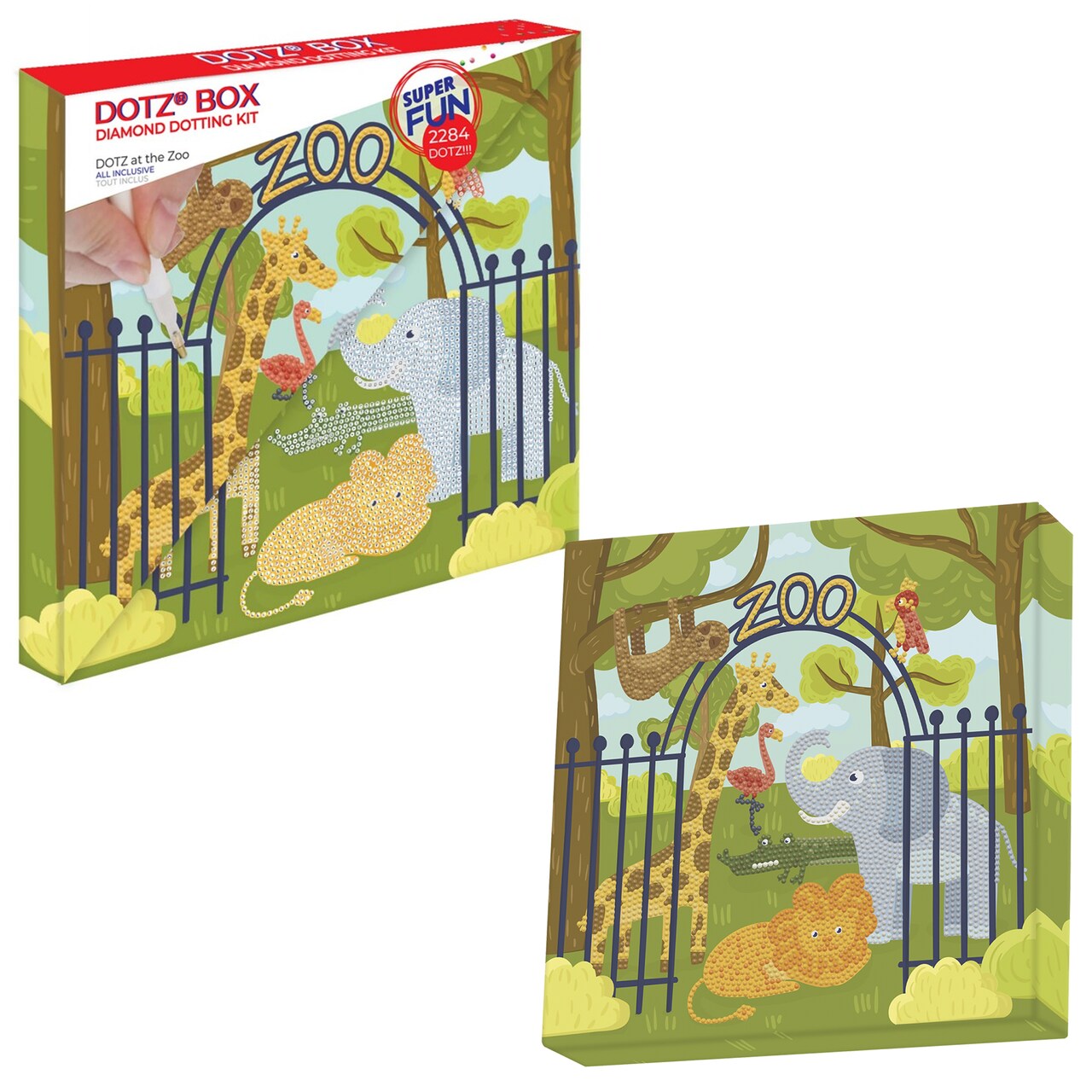 Diamond Dotz DOTZ at the Zoo Dotz Box Animal Diamond Painting Kits for Adults - Diamond Art Kits a Relaxing Creative Craft Kit with Dotz Gems 11x11